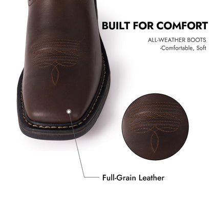 Palitutu PLT403602 Men's Work Boots - Full Grain Leather, Square Toe