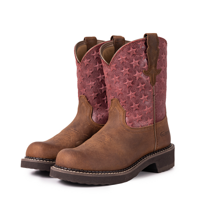 Palitutu PLT303611 Women's Mid-calf Western Boots - Full Grain Leather, Round Toe