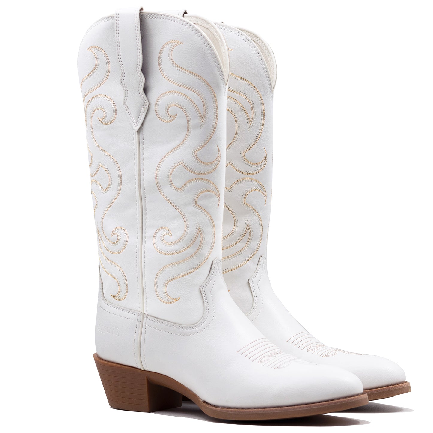 Palitutu PLT703601B Women's Western Cowgirl Boots - PU Leather, Round Toe