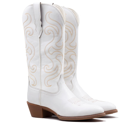 Palitutu PLT703601B Women's Western Cowgirl Boots - PU Leather, Round Toe