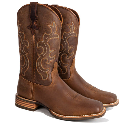 Palitutu PLT203606 Women's Western Cowgirl Boots - Full Grain Leather, Square Toe