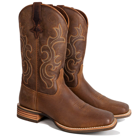 Palitutu PLT203606 Women's Western Cowgirl Boots - Full Grain Leather, Square Toe