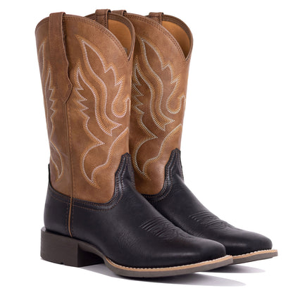 Palitutu PLT703604 Women's Western Cowgirl Boots - PU Leather, Square Toe