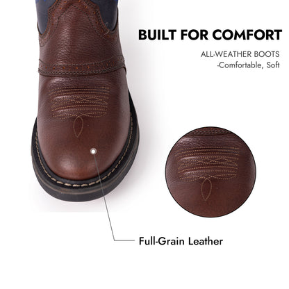 Palitutu PLT403607 Men's Work Boots - Full Grain Leather, Round Toe