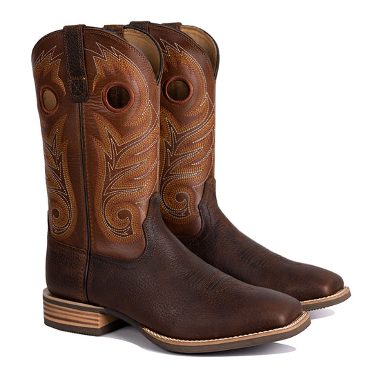 Palitutu PLT103615 Men's Western Cowboy Boots - Full Grain Leather, Square Toe