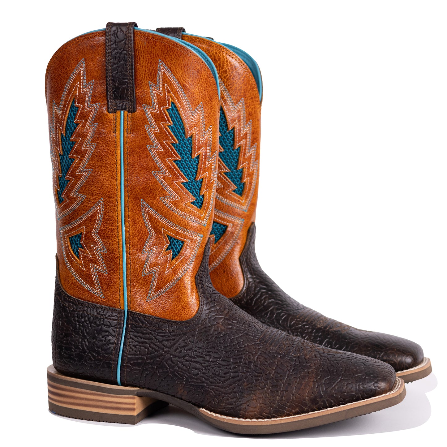 Palitutu PLT103607 Men's Western Cowboy Boots - Full Grain Leather, Square Toe