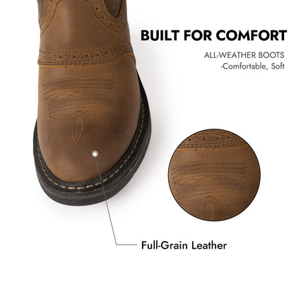 Palitutu PLT403605 Men's Work Boots - Full Grain Leather, Round Toe