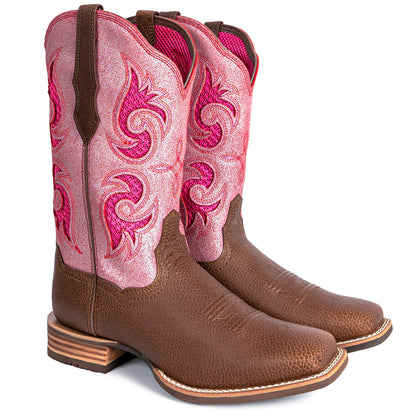 Palitutu PLT203609 Women's Western Cowgirl Boots - Full Grain Leather, Square Toe