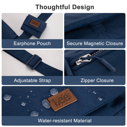 LEE48-001  LEE  Small Light Weight Shoulder/Crossbody Bag with Earphone Pouch