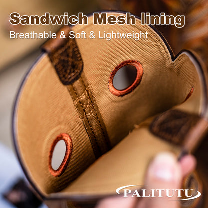 Palitutu PLT103614 Men's Western Cowboy Boots - Full Grain Leather, Square Toe