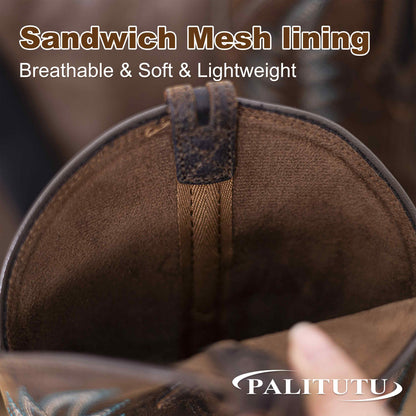 Palitutu PLT203603 Women's Western Cowgirl Boots - Full Grain Leather, Square Toe