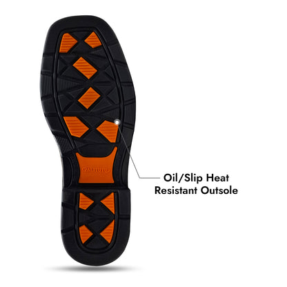 Palitutu PLT403602 Men's Work Boots - Full Grain Leather, Square Toe