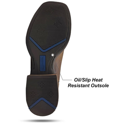 Palitutu PLT103610 Men's Western Cowboy Boots - Full Grain Leather, Square Toe