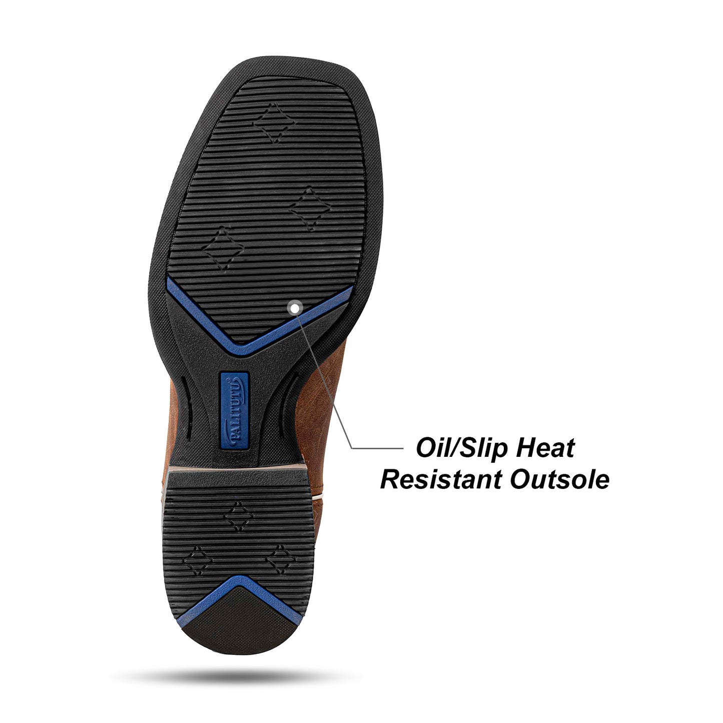 Palitutu PLT103618 Men's Western Cowboy Boots - Full Grain Leather, Square Toe