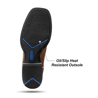 Palitutu PLT103618 Men's Western Cowboy Boots - Full Grain Leather, Square Toe