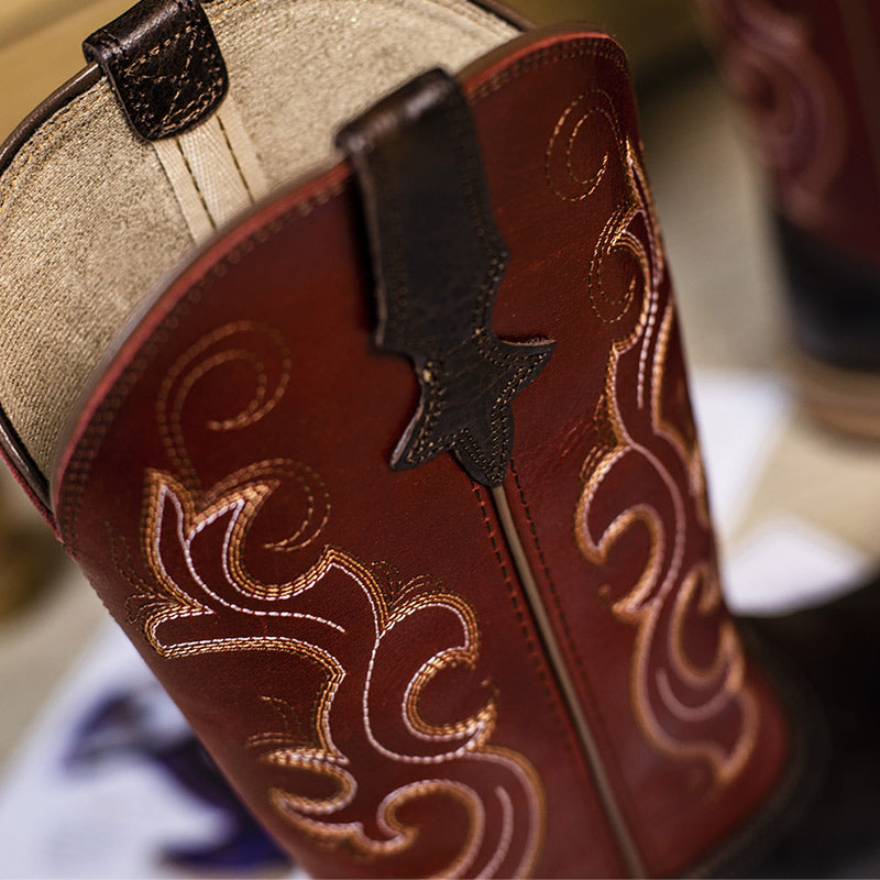 Palitutu PLT203605 Women's Western Cowgirl Boots - Full Grain Leather, Square Toe