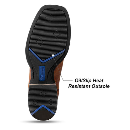 Palitutu PLT103609 Men's Western Cowboy Boots - Full Grain Leather, Square Toe