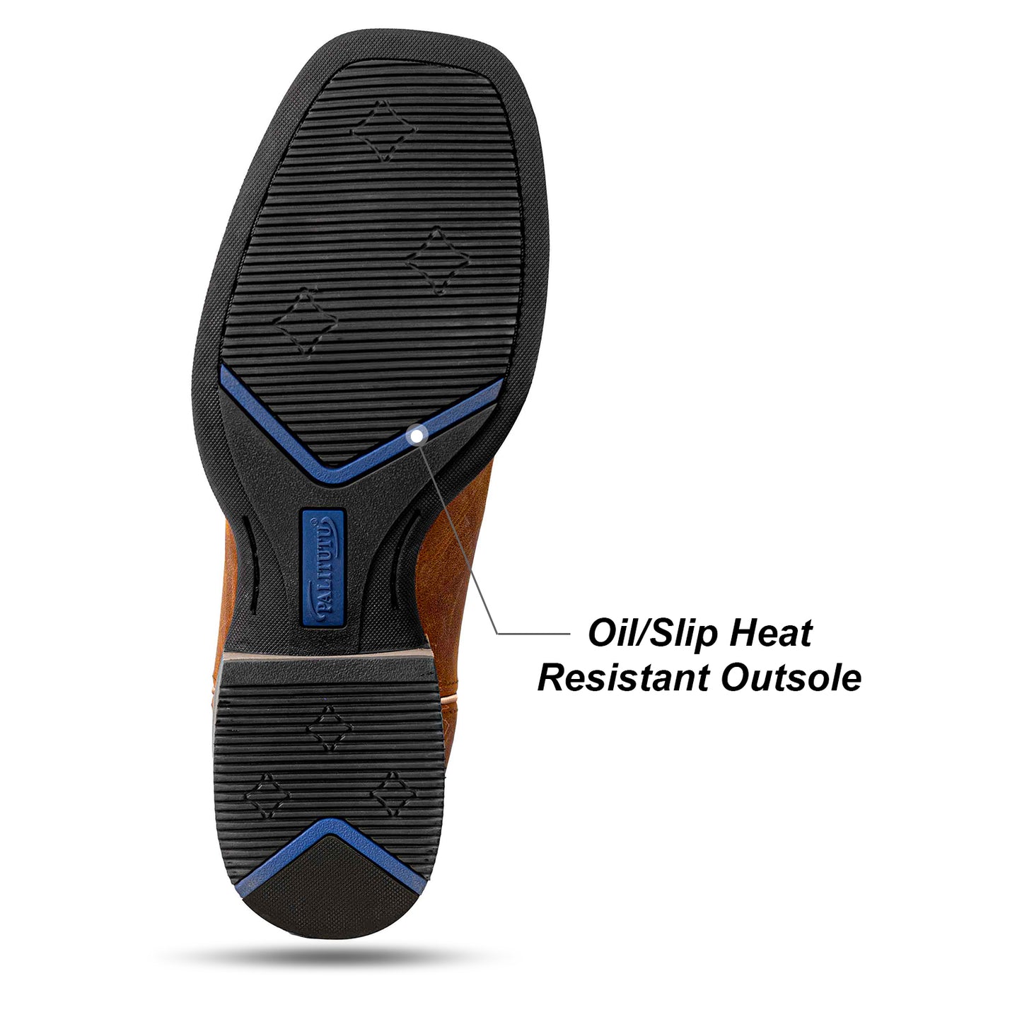 Palitutu PLT103605 Men's Western Cowboy Boots - Full Grain Leather, Square Toe