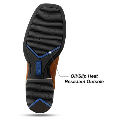 Palitutu PLT103605 Men's Western Cowboy Boots - Full Grain Leather, Square Toe