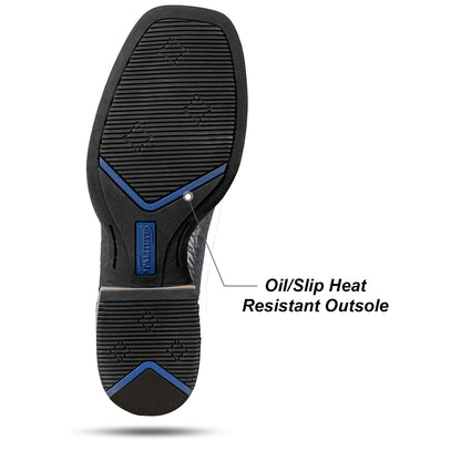 Palitutu PLT103607 Men's Western Cowboy Boots - Full Grain Leather, Square Toe