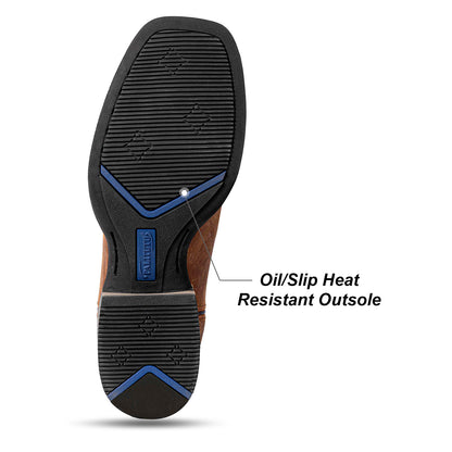 Palitutu PLT103615 Men's Western Cowboy Boots - Full Grain Leather, Square Toe