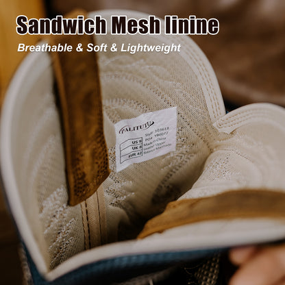 Palitutu PLT103618 Men's Western Cowboy Boots - Full Grain Leather, Square Toe