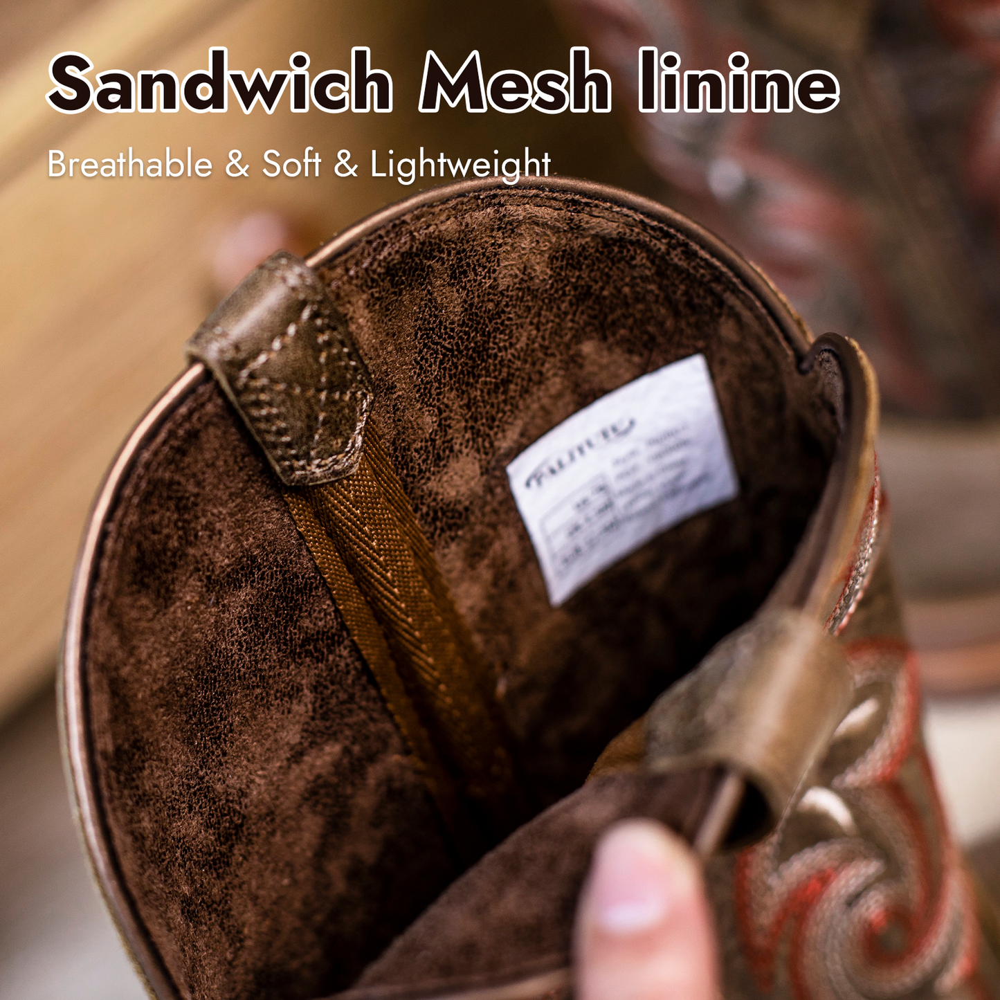 Palitutu PLT203602 Women's Western Cowgirl Boots - Full Grain Leather, Square Toe