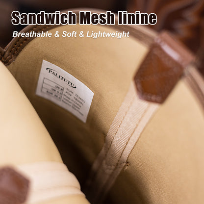 Palitutu PLT703605 Women's Western Cowgirl Boots - PU Leather, Square Toe