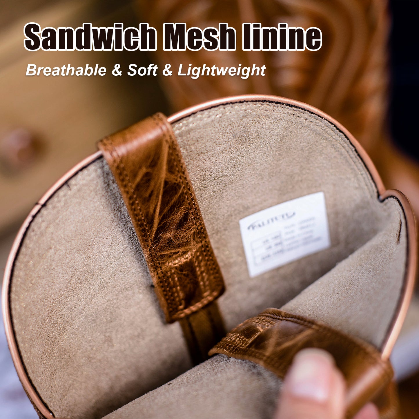 Palitutu PLT103605 Men's Western Cowboy Boots - Full Grain Leather, Square Toe