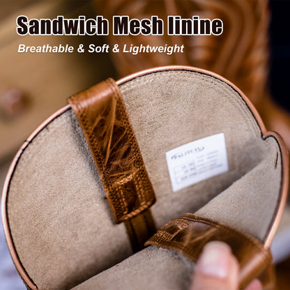 Palitutu PLT103605 Men's Western Cowboy Boots - Full Grain Leather, Square Toe