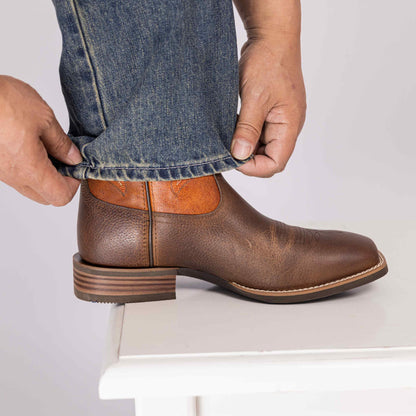 Palitutu PLT103617 Men's Western Cowboy Boots - Full Grain Leather, Square Toe