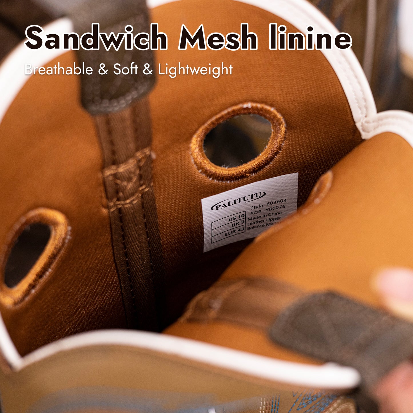 Palitutu PLT603604 Men's Western Cowboy Boots - PU Leather, Square Toe