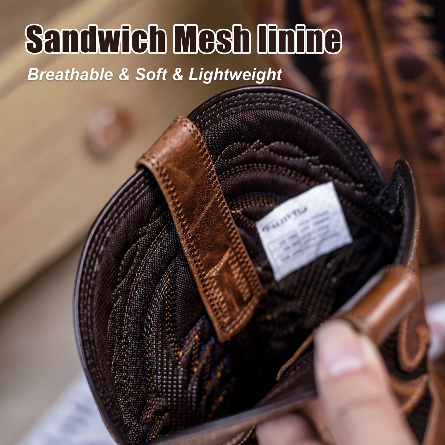 Palitutu PLT103603 Men's Western Cowboy Boots - Full Grain Leather, Square Toe