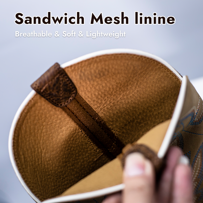 Palitutu PLT103608 Men's Western Cowboy Boots - Full Grain Leather, Square Toe