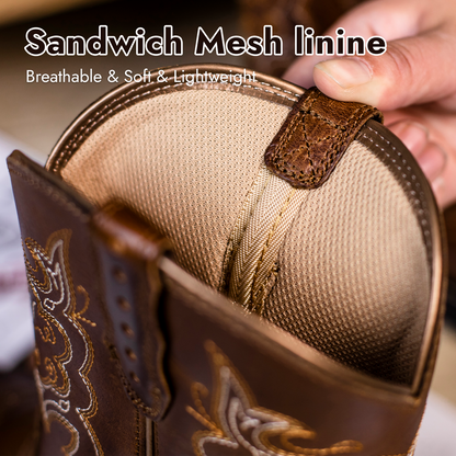 Palitutu PLT303604 Women's Mid-calf Western Boots - Full Grain Leather, Round Toe