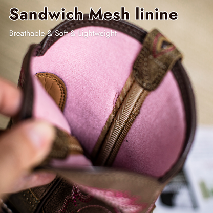 Palitutu PLT303608 Women's Mid-calf Western Boots - Full Grain Leather, Round Toe