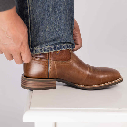 Palitutu PLT103602 Men's Western Cowboy Boots - Full Grain Leather, Square Toe