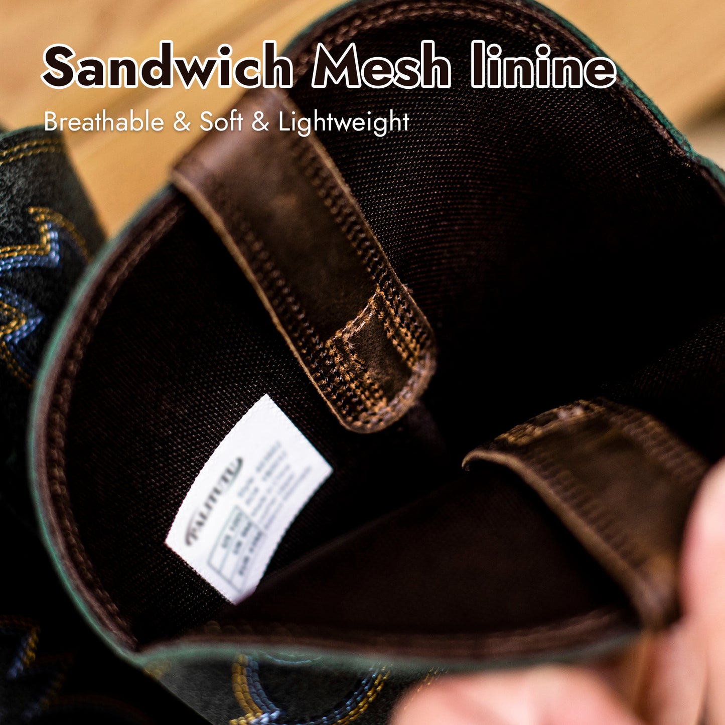 Palitutu PLT403602 Men's Work Boots - Full Grain Leather, Square Toe