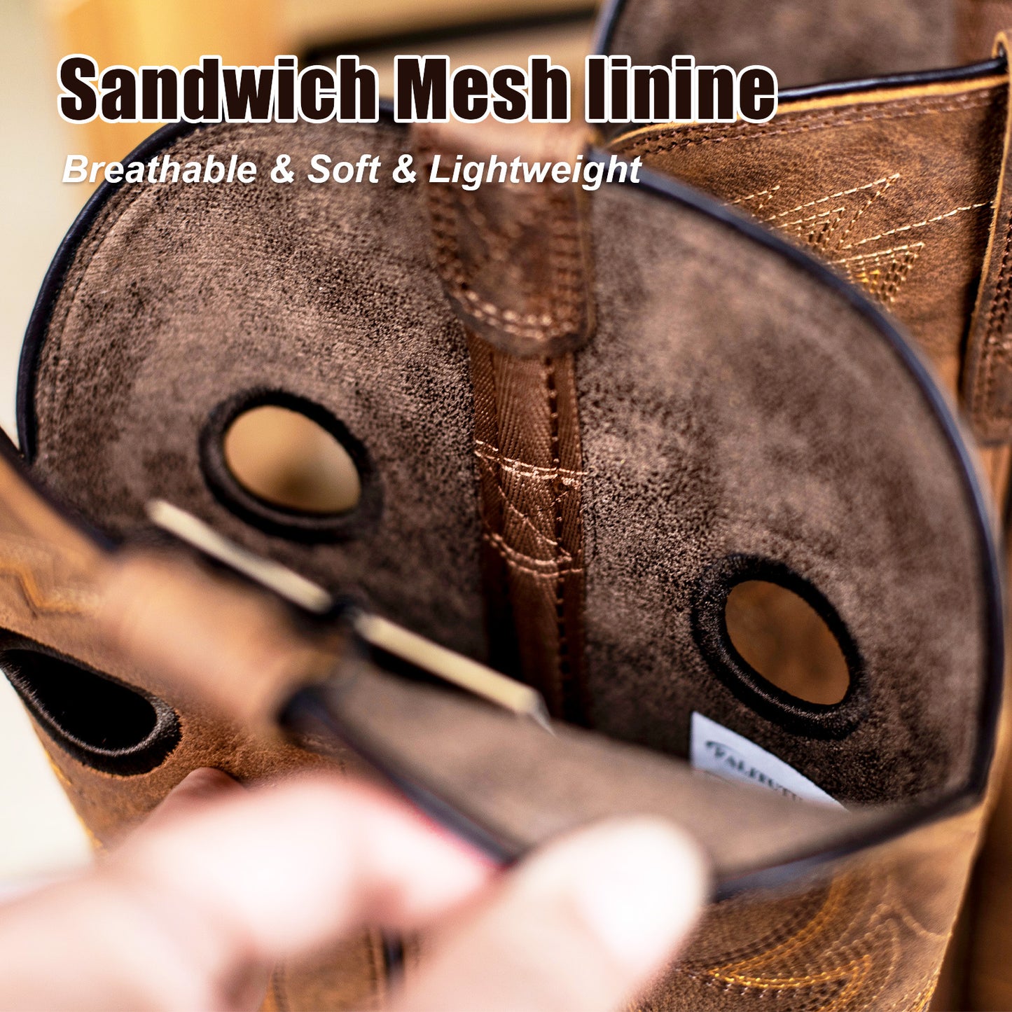 Palitutu PLT103609 Men's Western Cowboy Boots - Full Grain Leather, Square Toe