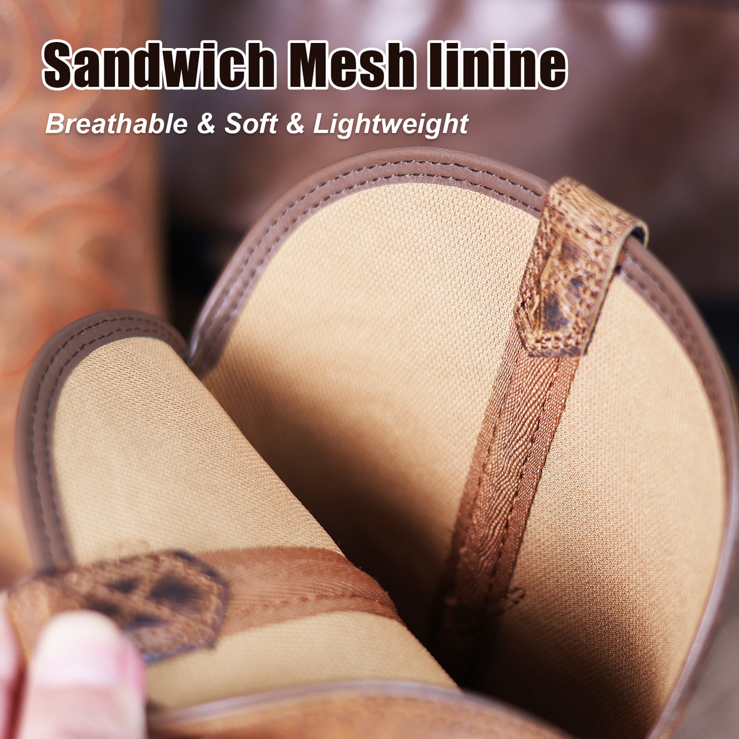 Palitutu PLT203614 Women's Western Cowgirl Boots - Full Grain Leather, Snip Toe