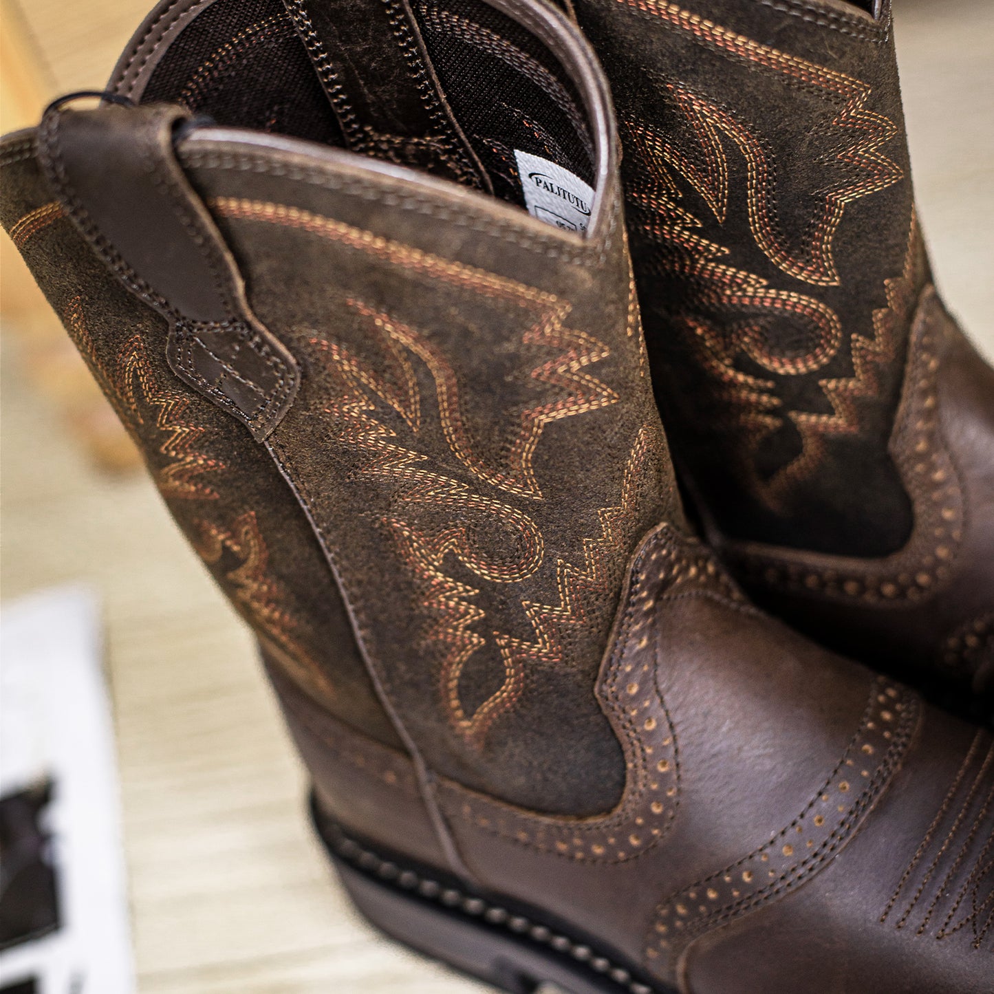 Palitutu PLT403606 Men's Work Boots - Full Grain Leather, Round Toe