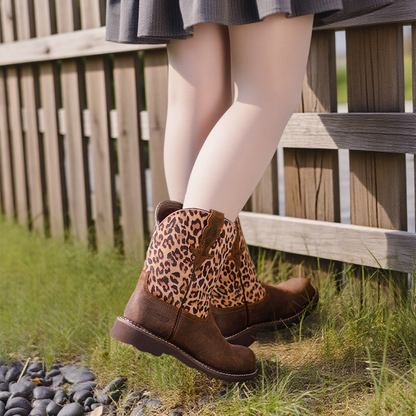 Palitutu PLT303612 Women's Mid-calf Western Boots - Full Grain Leather, Round Toe