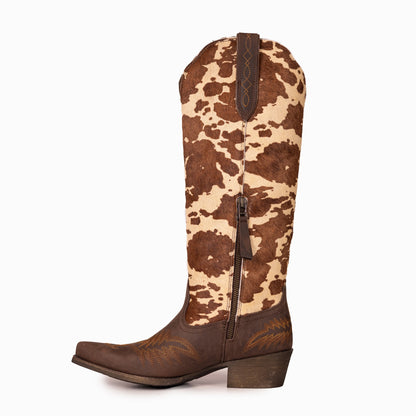 Montana West Women's Western Cowgirl Boots - Full Grain Leather, Snip Toe MWB6040