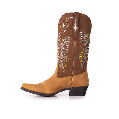 Montana West Women's Western Cowgirl Boots - Full Grain Leather, Snip Toe MWB6016