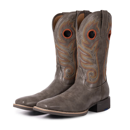 Palitutu PLT603603 Men's Western Cowboy Boots - PU Leather, Square Toe