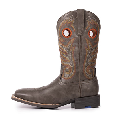 Palitutu PLT603603 Men's Western Cowboy Boots - PU Leather, Square Toe