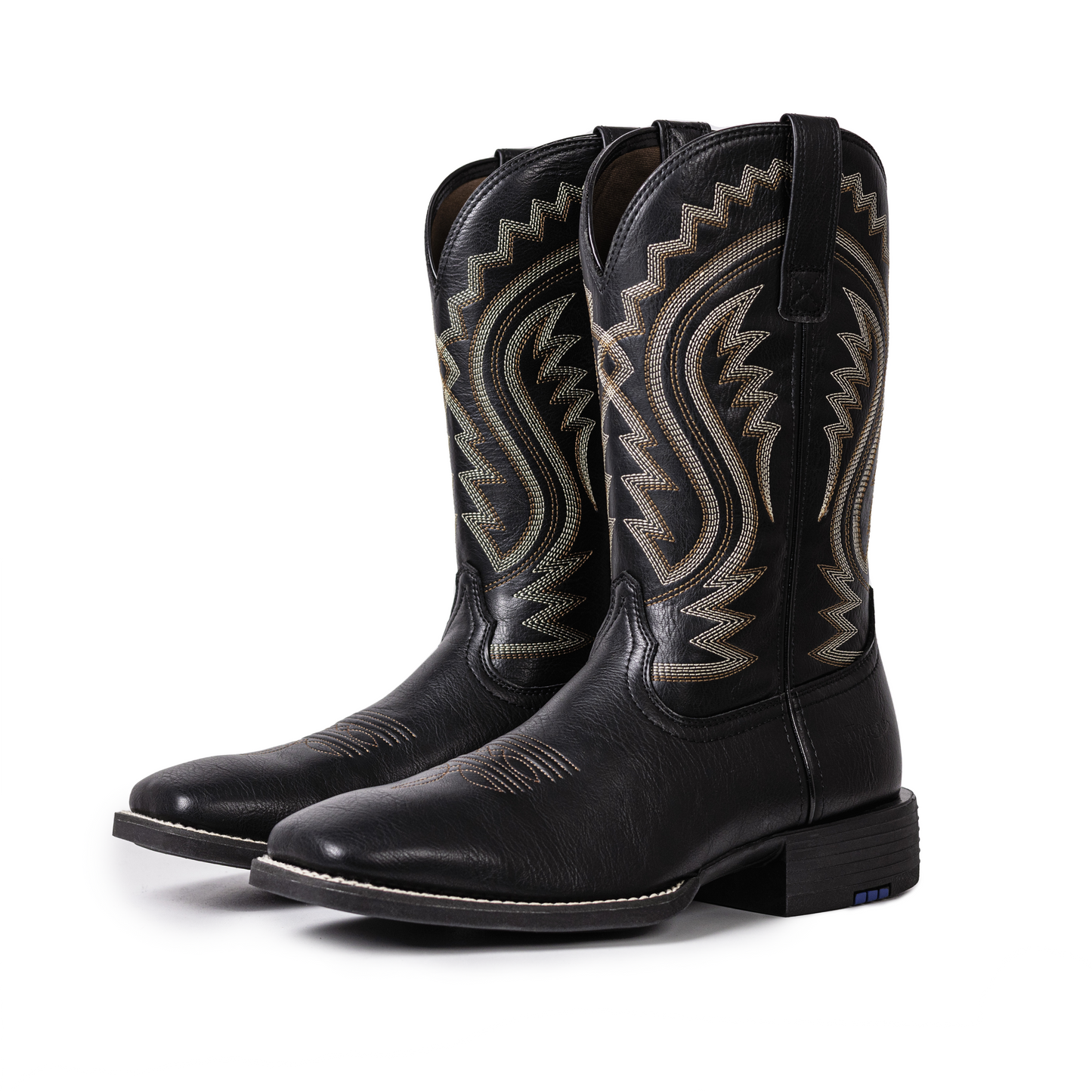 Palitutu PLT603601 Men's Western Cowboy Boots - PU Leather, Square Toe