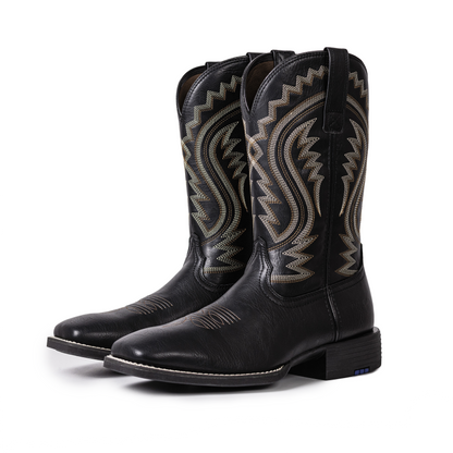 Palitutu PLT603601 Men's Western Cowboy Boots - PU Leather, Square Toe