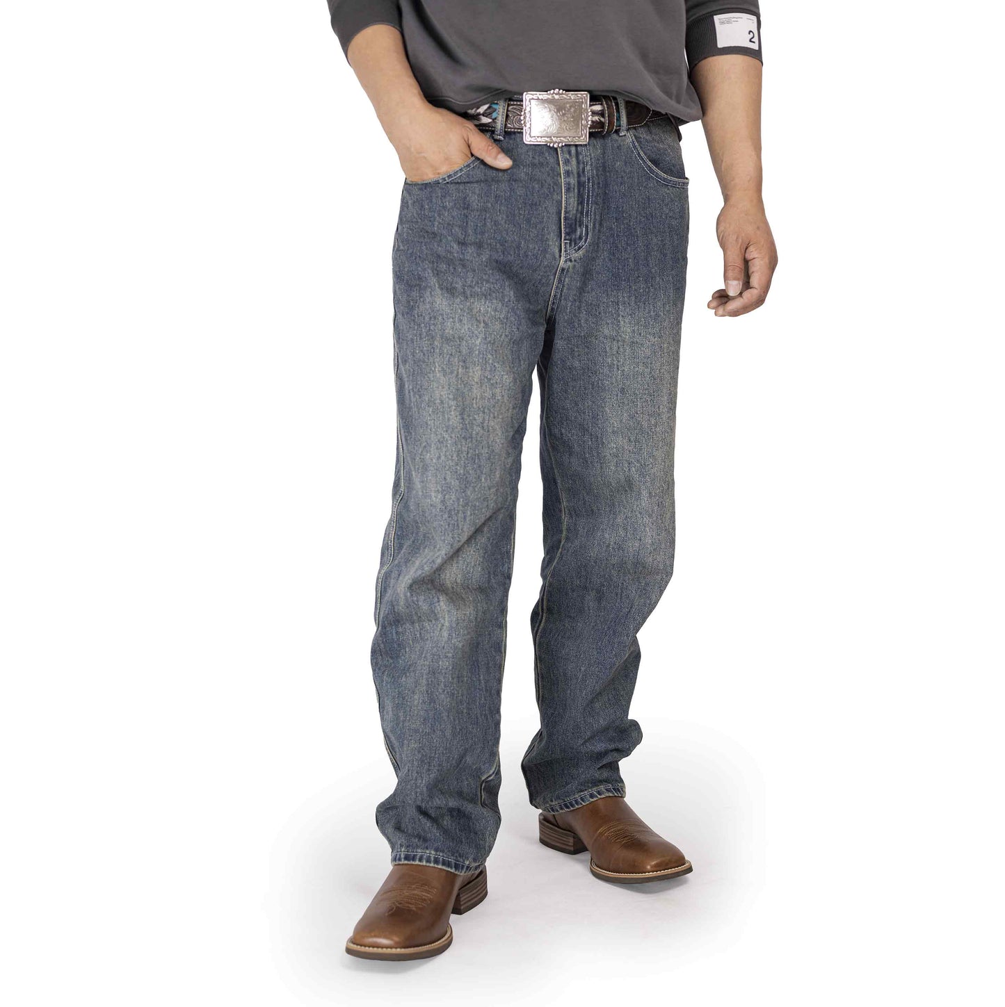 Palitutu PLT103602 Men's Western Cowboy Boots - Full Grain Leather, Square Toe