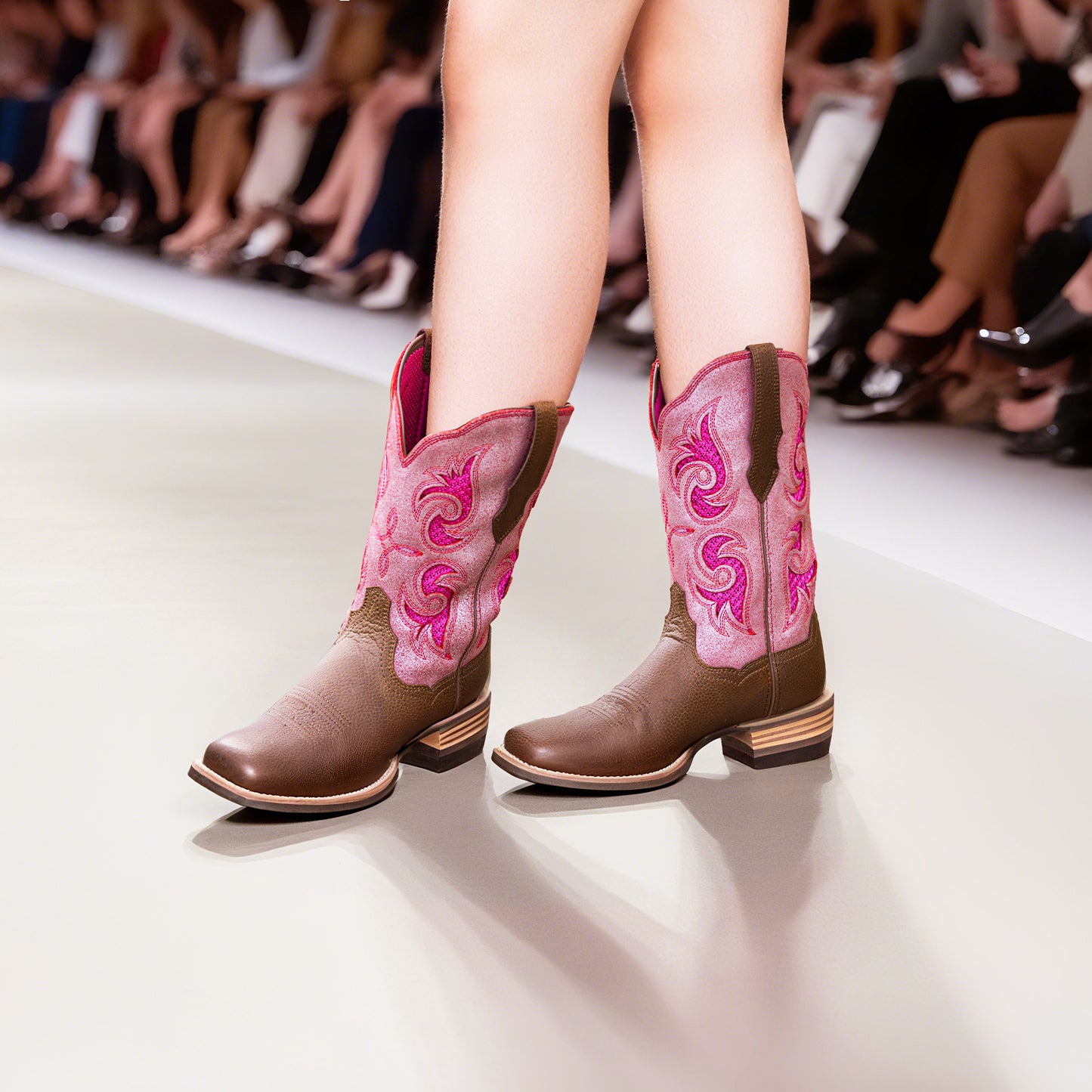 Palitutu PLT203609 Women's Western Cowgirl Boots - Full Grain Leather, Square Toe